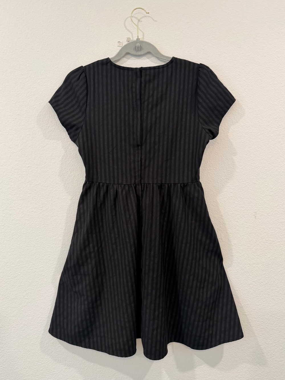 DISTURBIA “Deceased” Embroidered Striped Mini Skater Dress with pockets size 4 - Picture 3 of 7
